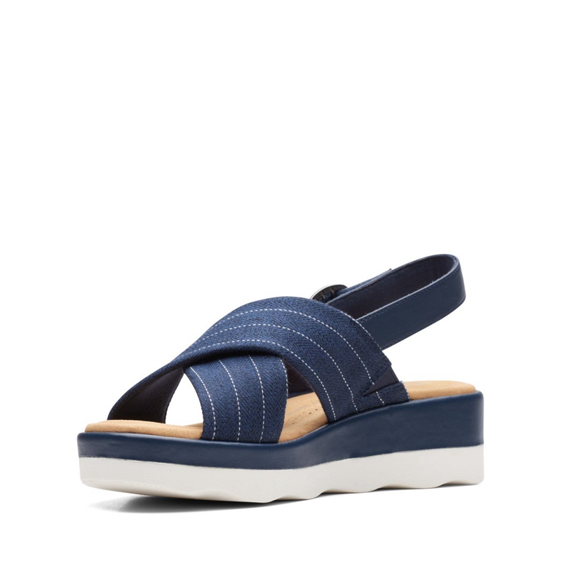 Navy Clarks Clara Cove Women's Sandals | 41609-DQYJ