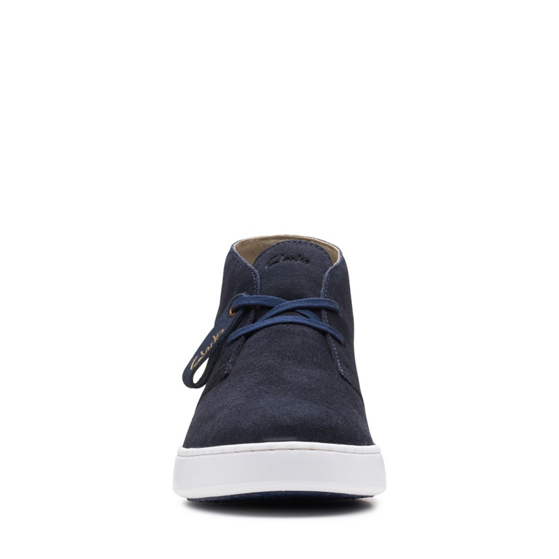 Navy Clarks Court Lite Suede Men's Desert Boots | 32974-BNYX