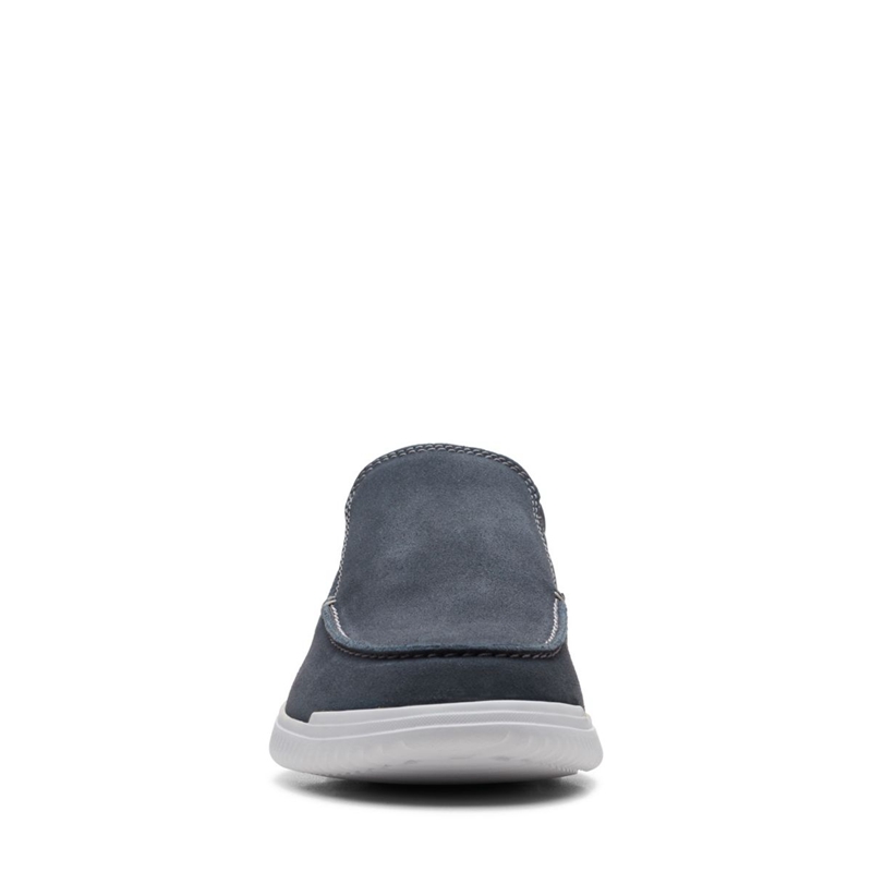 Navy Clarks Donaway Free Waxy Men's Slip Ons | 69318-JZAW