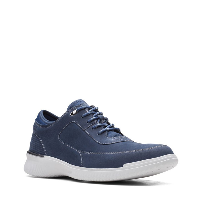 Navy Clarks Donaway Lace Nubuck Men's Sneakers | 12094-DSAI