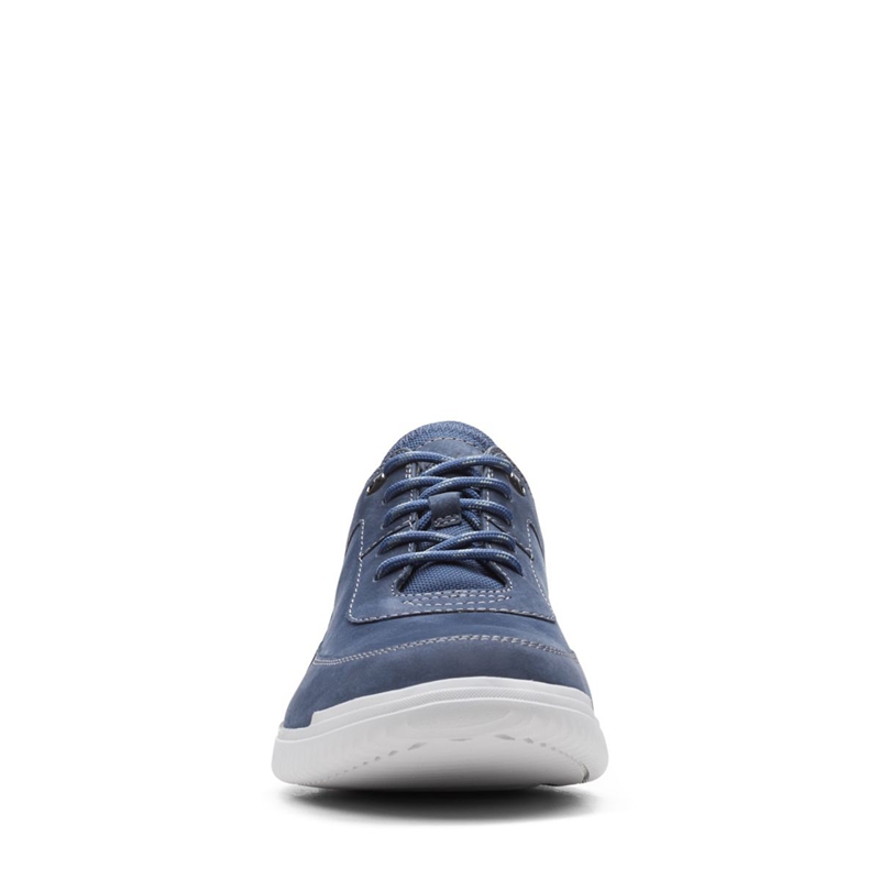 Navy Clarks Donaway Lace Nubuck Men's Sneakers | 12094-DSAI