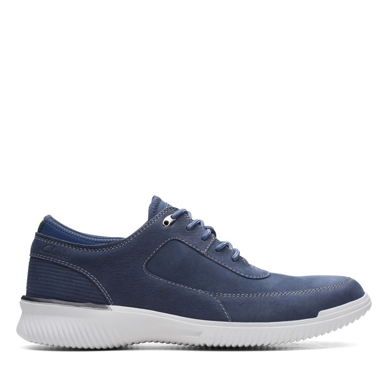 Navy Clarks Donaway Lace Nubuck Men\'s Sneakers | 12094-DSAI