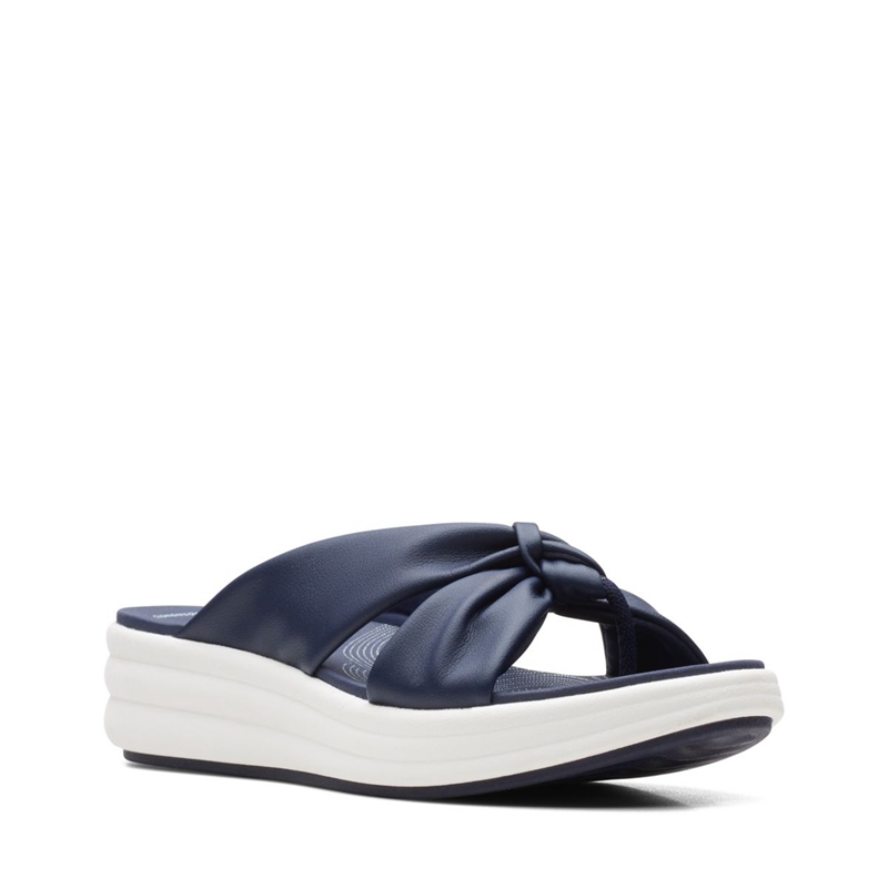 Navy Clarks Drift Ave Women's Sandals | 62014-FOCA