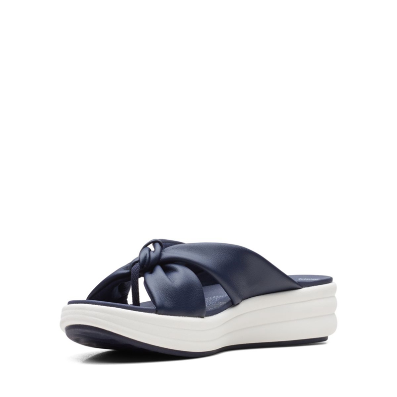 Navy Clarks Drift Ave Women's Sandals | 62014-FOCA