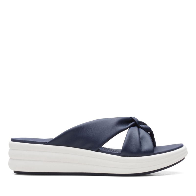 Navy Clarks Drift Ave Women\'s Sandals | 62014-FOCA