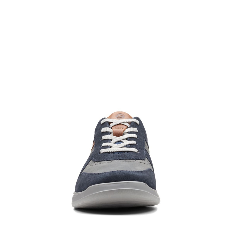 Navy Clarks Gaskill Vibe Combi Men's Sneakers | 08346-VQGU