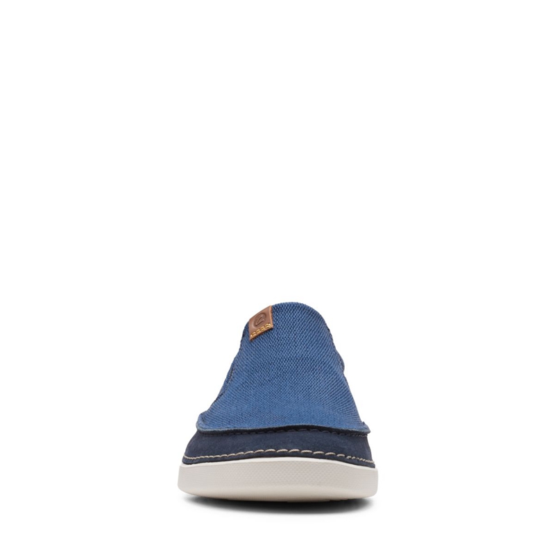 Navy Clarks Gereld Step Combi Men's Slip Ons | 65240-YXBD