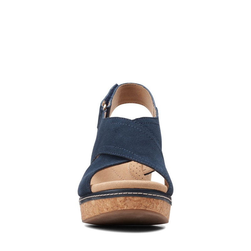 Navy Clarks Giselle Cove Women's Sandals | 82795-POUC