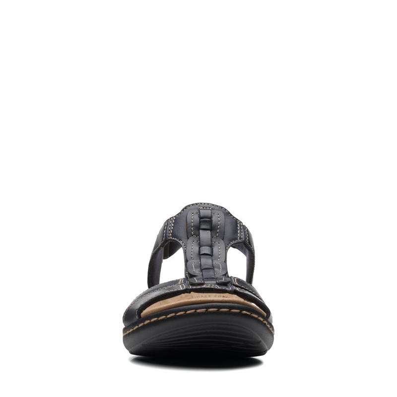 Navy Clarks Laurieann Kay Leather Women's Sandals | 42513-CJBE