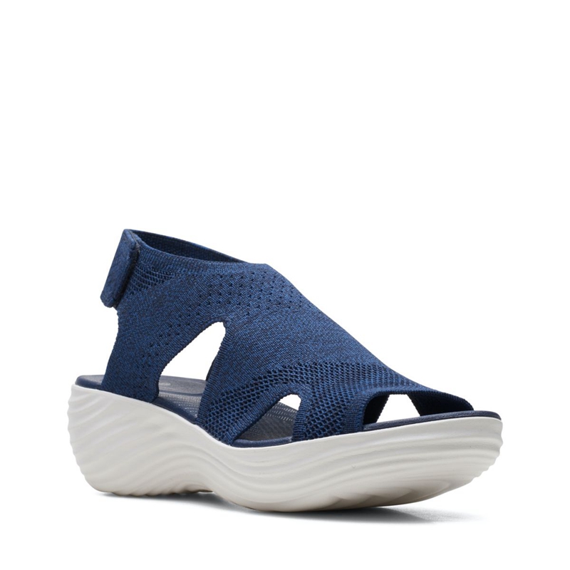 Navy Clarks Marin Sail Women's Sandals | 38712-CLDU