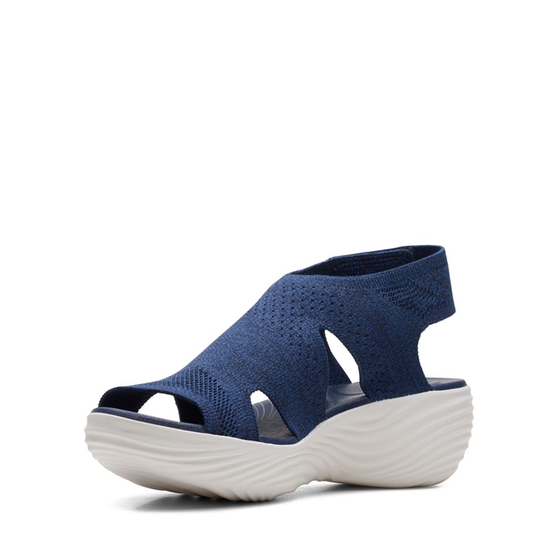 Navy Clarks Marin Sail Women's Sandals | 38712-CLDU