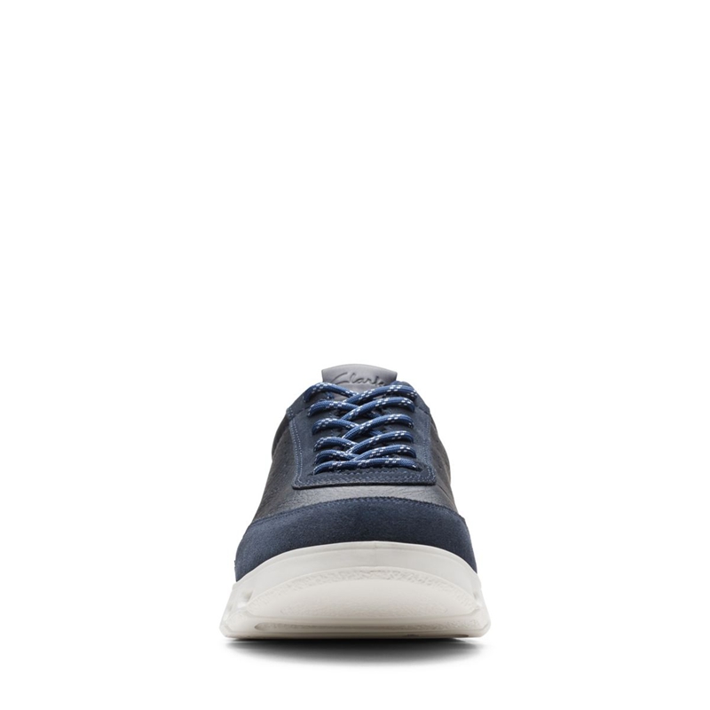 Navy Clarks Nature X One Combi Men's Sneakers | 08792-YCVI