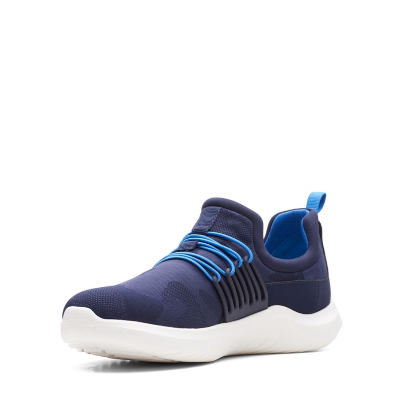 Navy Clarks Nova Ave Textile Women's Sneakers | 69730-NXVO