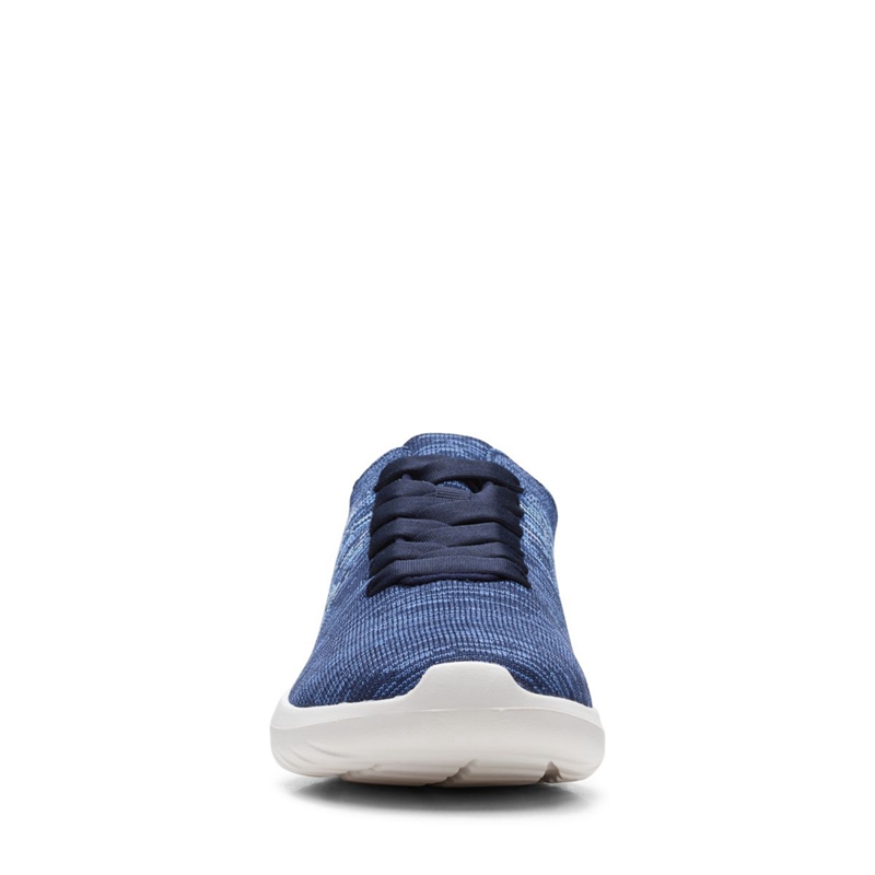 Navy Clarks Nova Glint Dark Combi Women's Sneakers | 12896-SEZH