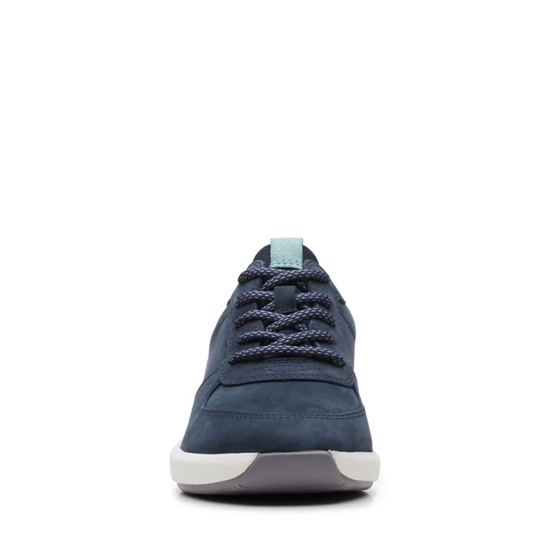 Navy Clarks Un Rio Sprint Nubuck Women's Sneakers | 50247-KESP