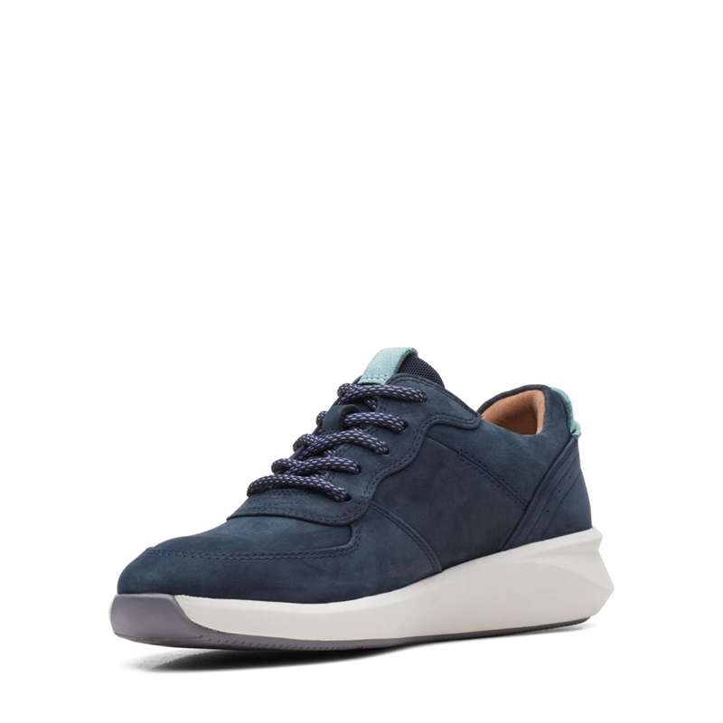 Navy Clarks Un Rio Sprint Nubuck Women's Sneakers | 50247-KESP