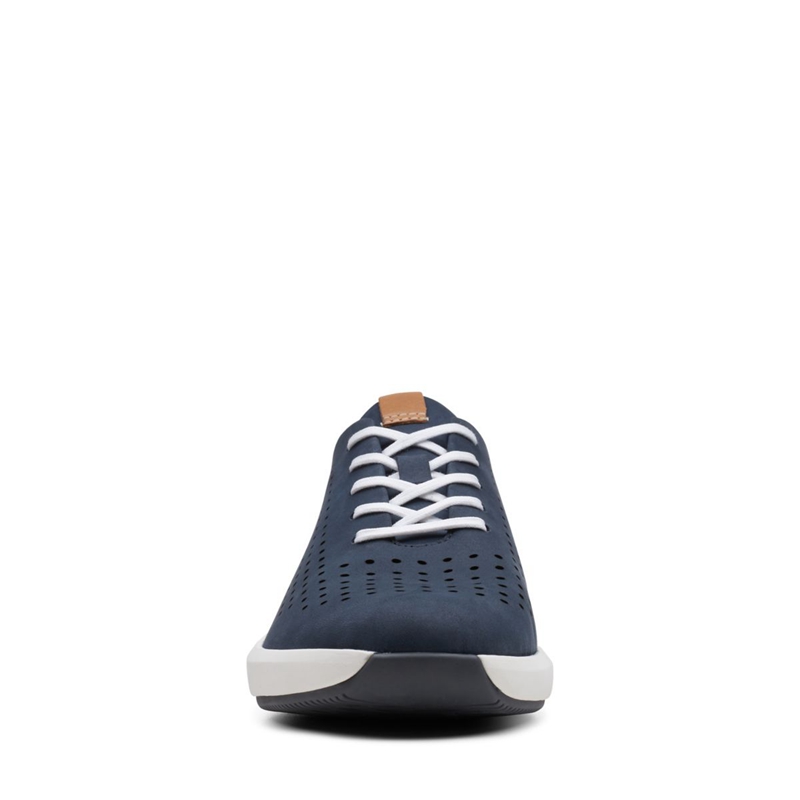 Navy Clarks Un Rio Tie Nubuck Women's Sneakers | 71632-UBFW