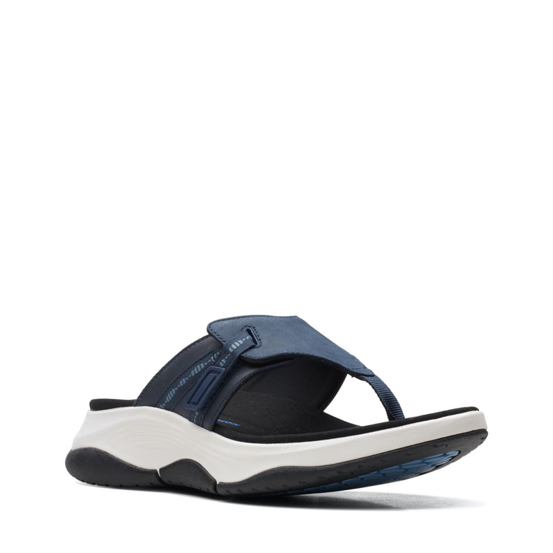 Navy Clarks Wave2.0 Sea. Combi Women's Sandals | 18740-LQYR