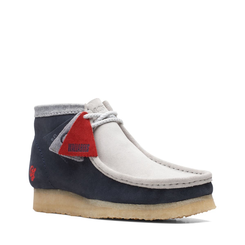 Navy / Grey Clarks VCY Men's Booties | 43028-HTXJ