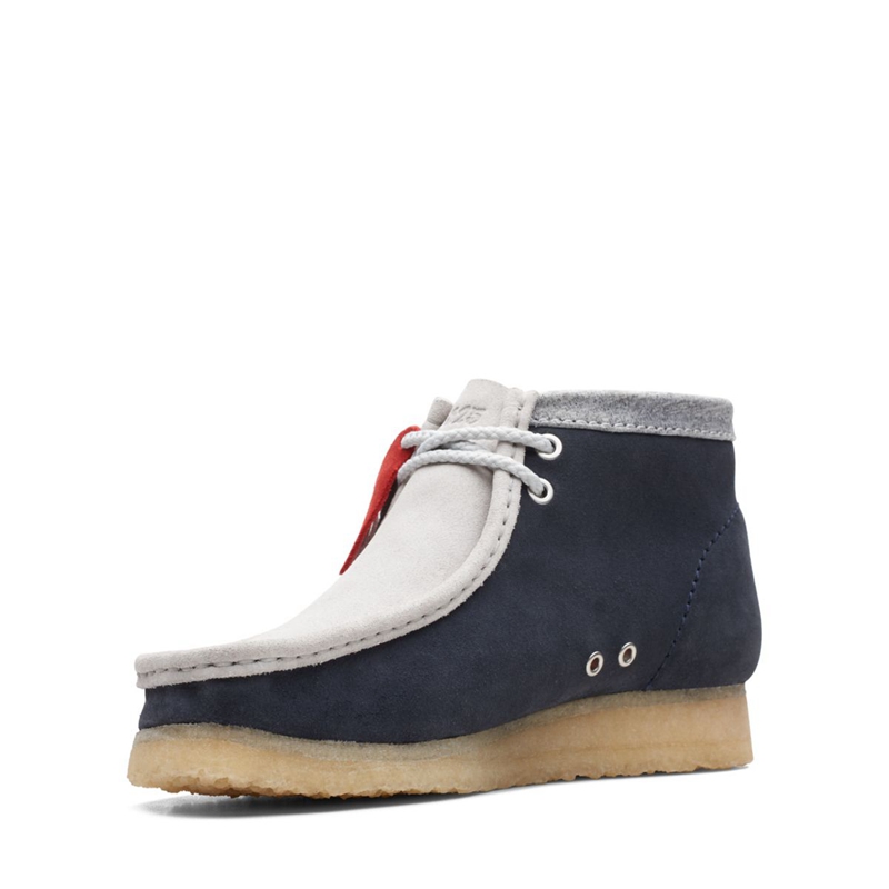 Navy / Grey Clarks VCY Men's Booties | 43028-HTXJ