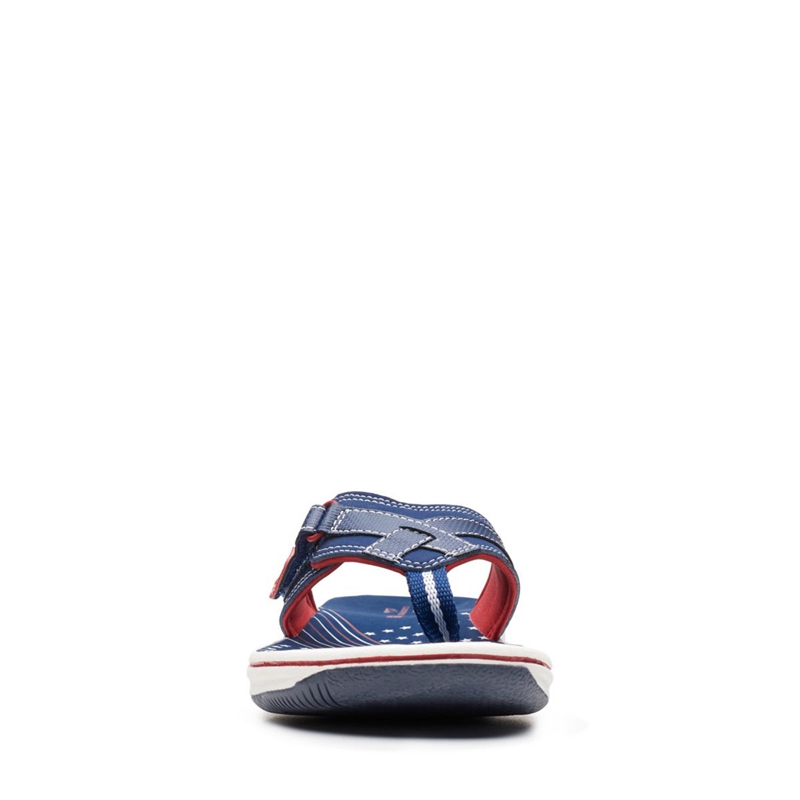 Navy / Red Clarks BREEZE SEA Women's Flip Flops | 86147-CSIF