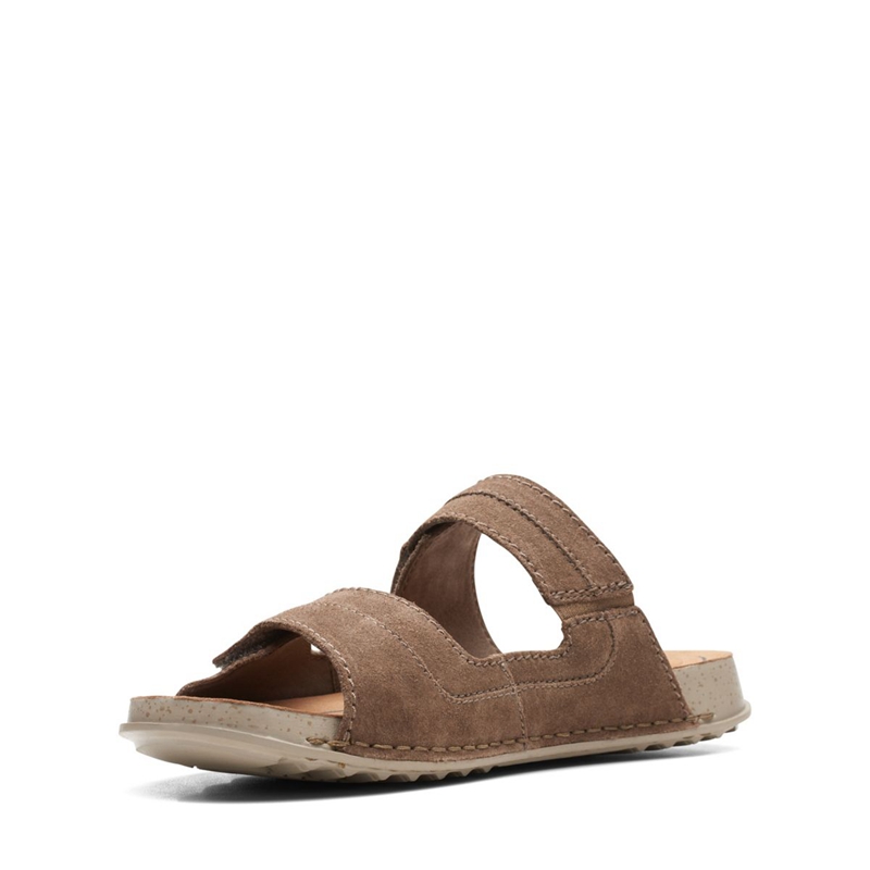 Olive Clarks Crestview Easy Suede Men's Sandals | 28743-RMSJ