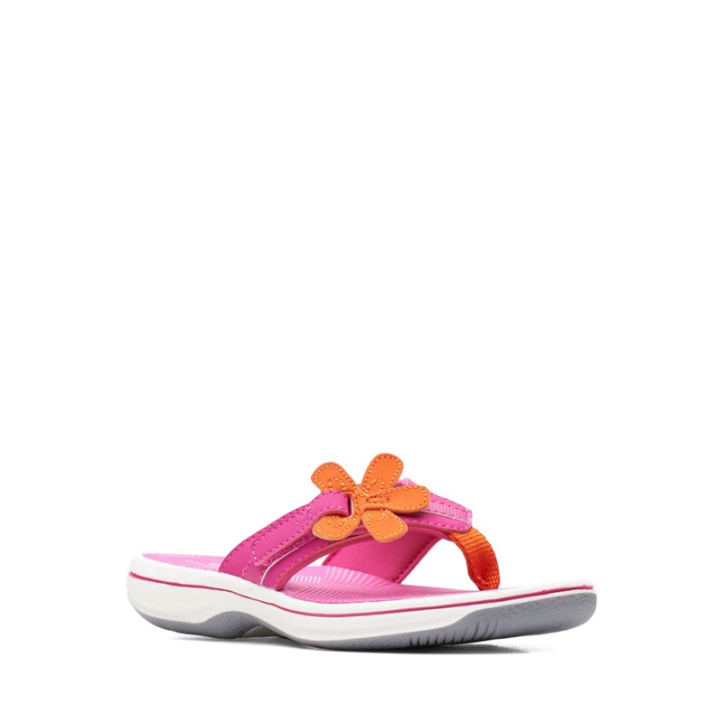 Pink Clarks Brinkley Arla K Kids' Flip Flops | 30417-VPKO