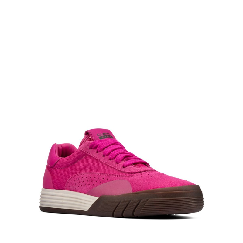 Pink Clarks Cica Suede Kids' Sneakers | 04613-HAVN