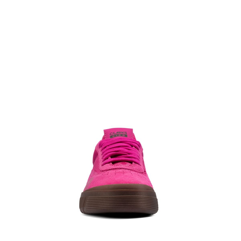 Pink Clarks Cica Suede Kids' Sneakers | 04613-HAVN