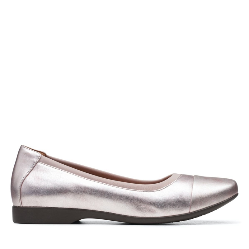 Platinum Clarks Un Darcey Cap 2 Platinum Women\'s Pumps | 92076-SNJH