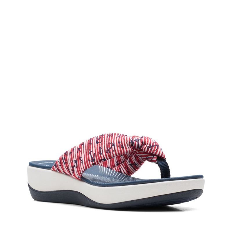 Red / Blue Clarks Arla Glison Women's Flip Flops | 35147-STGI