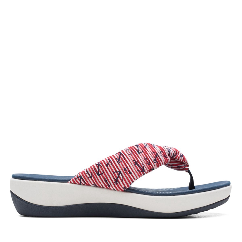 Red / Blue Clarks Arla Glison Women\'s Flip Flops | 35147-STGI