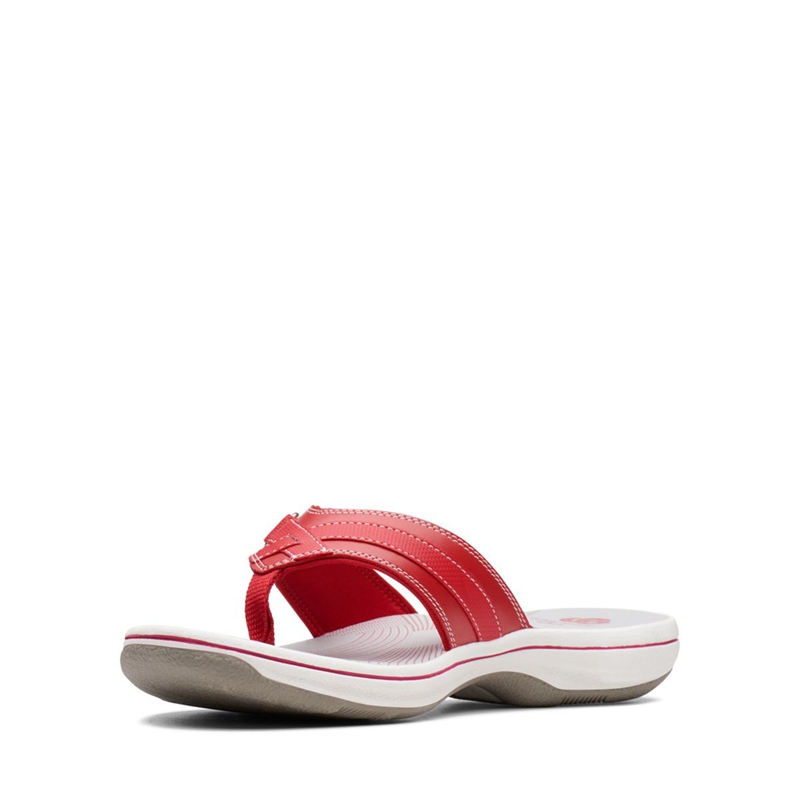 Red Clarks BREEZE SEA Synthetic Women's Flip Flops | 04317-NBOF