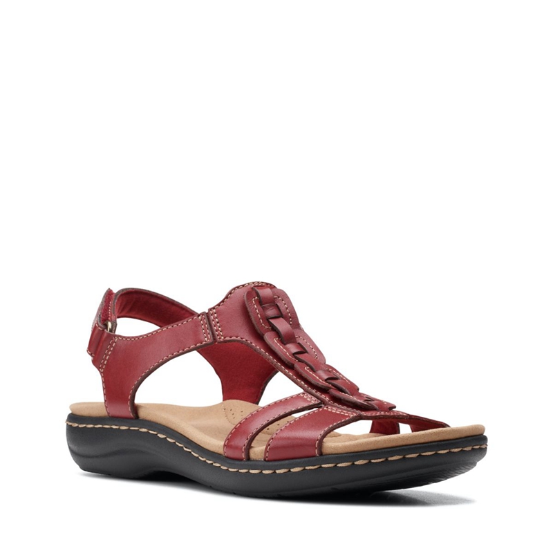 Red Clarks Laurieann Kay Leather Women's Sandals | 63790-WFCP