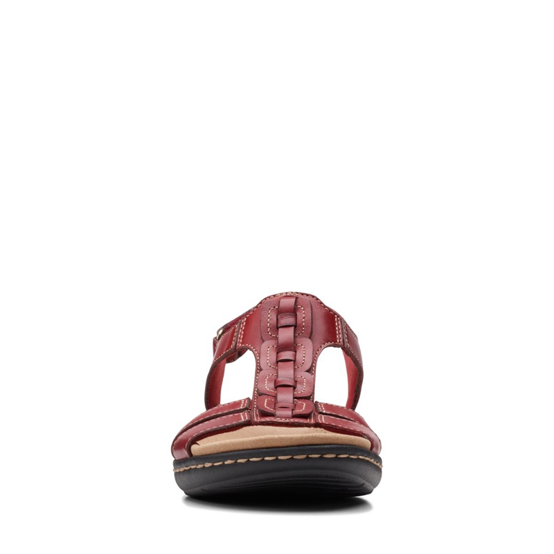 Red Clarks Laurieann Kay Leather Women's Sandals | 63790-WFCP