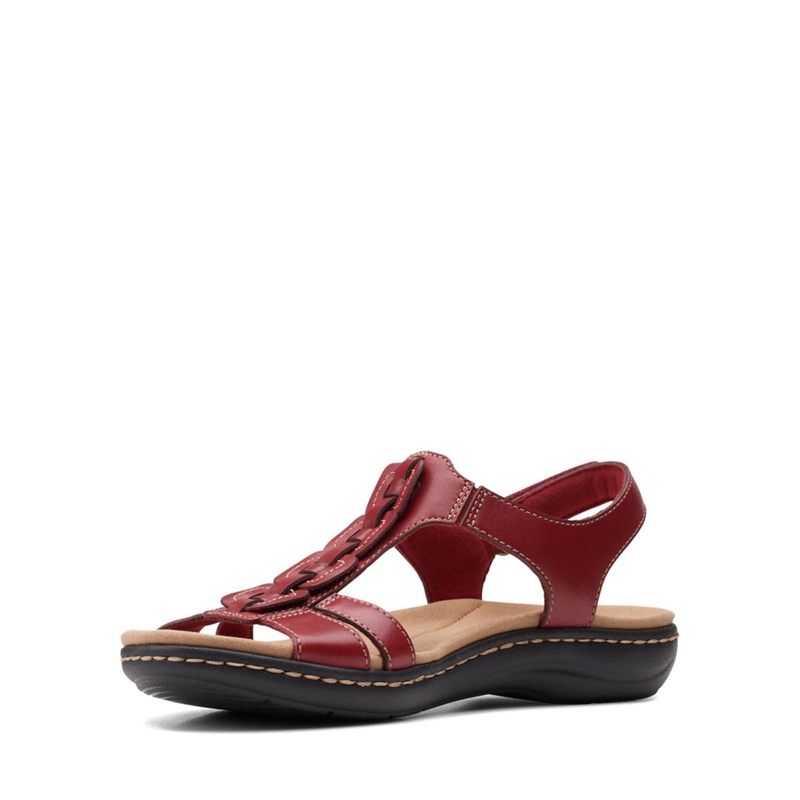 Red Clarks Laurieann Kay Leather Women's Sandals | 63790-WFCP