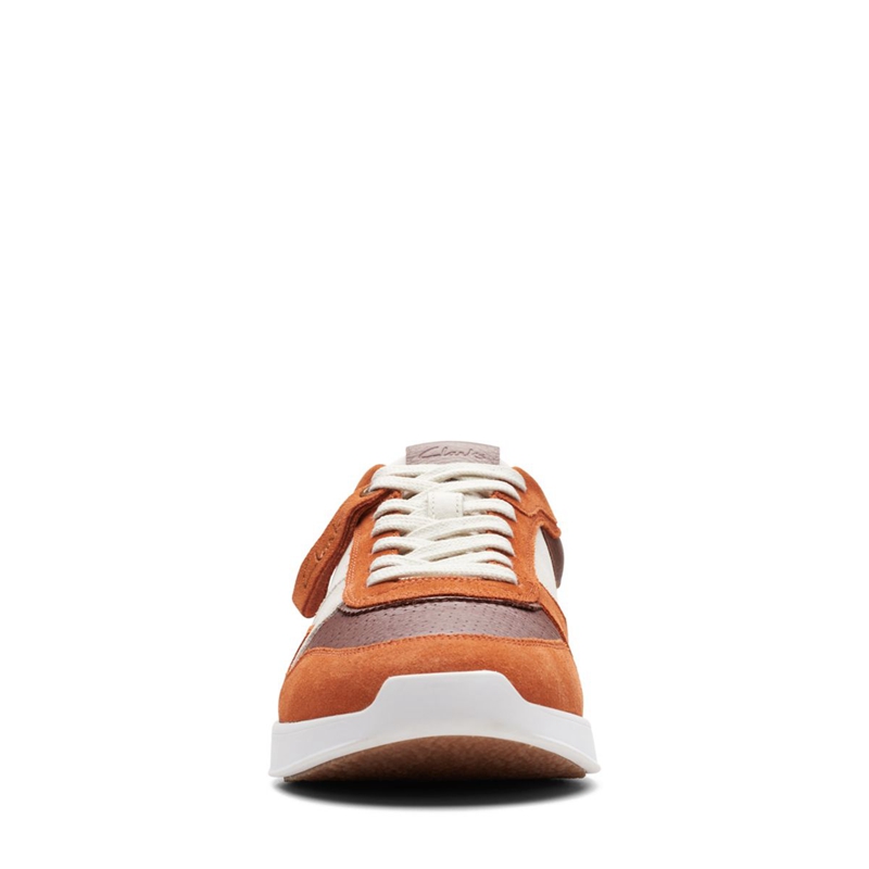 Red Clarks RaceLite Tor Rust Combi Men's Sneakers | 50738-VGFN