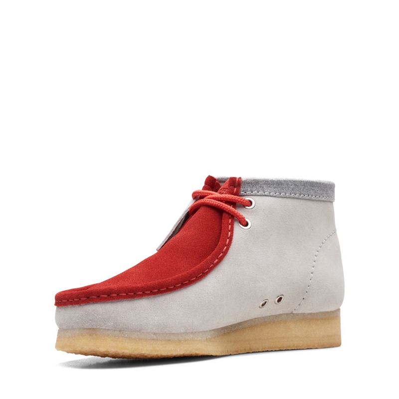 Red / Grey Clarks VCY Men's Booties | 20745-DAEL