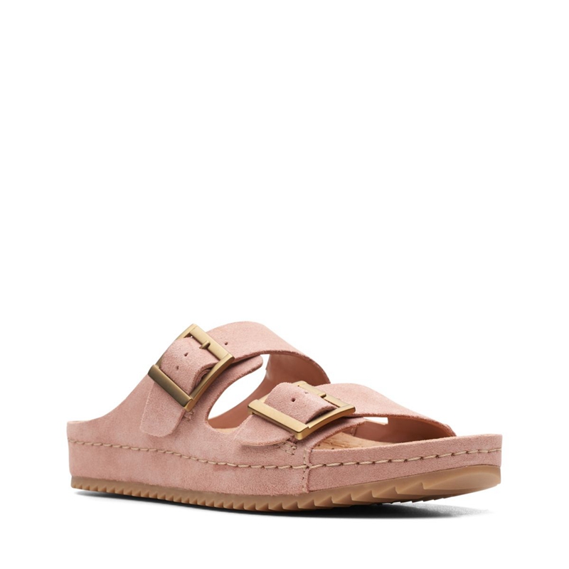 Rose Clarks Brookleigh Sun Suede Women's Sandals | 85346-WYUO