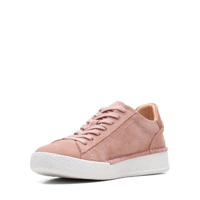 Rose Clarks Craft Cup Lace Rose Suede Women's Sneakers | 16430-JXOL