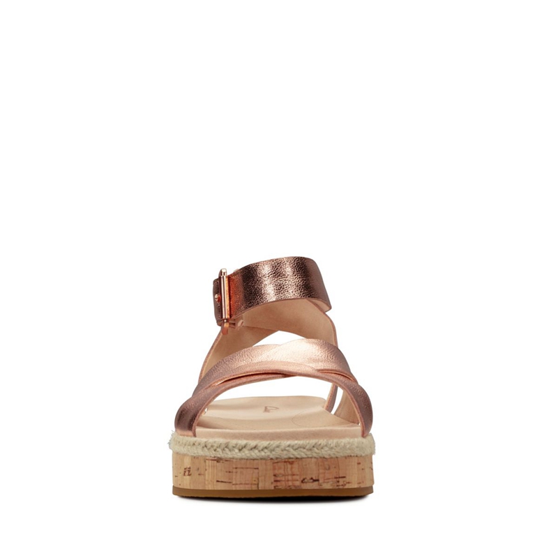 Rose Gold Clarks Botanic Poppy Lea Women's Sandals | 49103-ZHMC