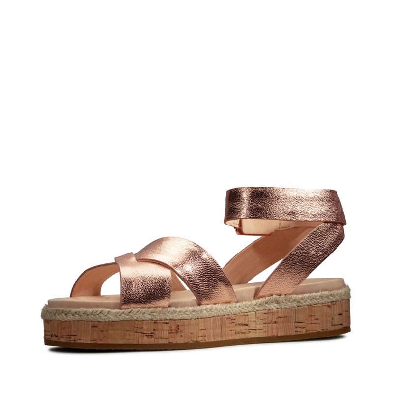 Rose Gold Clarks Botanic Poppy Lea Women's Sandals | 49103-ZHMC