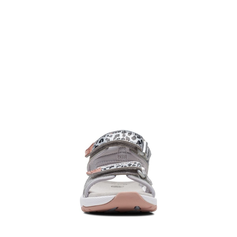 Silver Clarks Clowder Print Kid Kids' Sandals | 72309-LKES