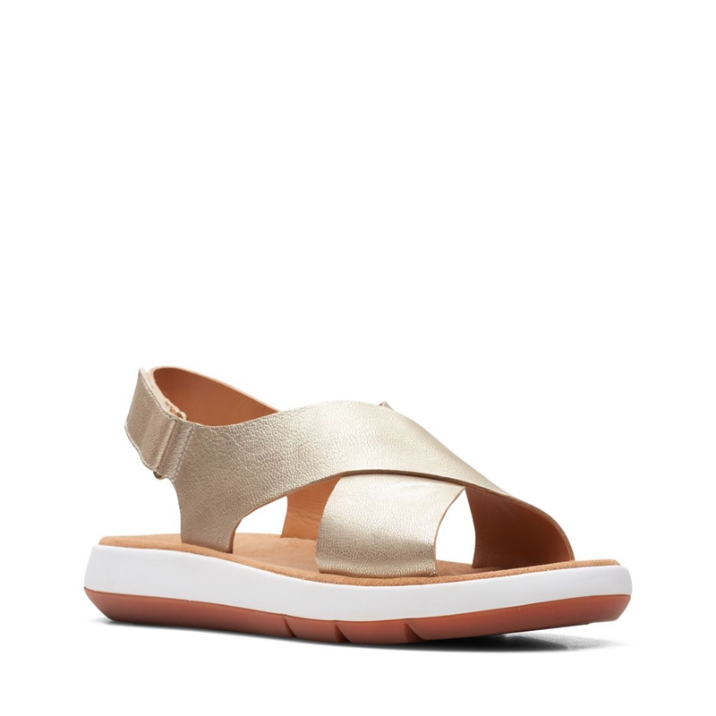 Silver Clarks Jemsa Cross Lea Women's Sandals | 63257-TAHN