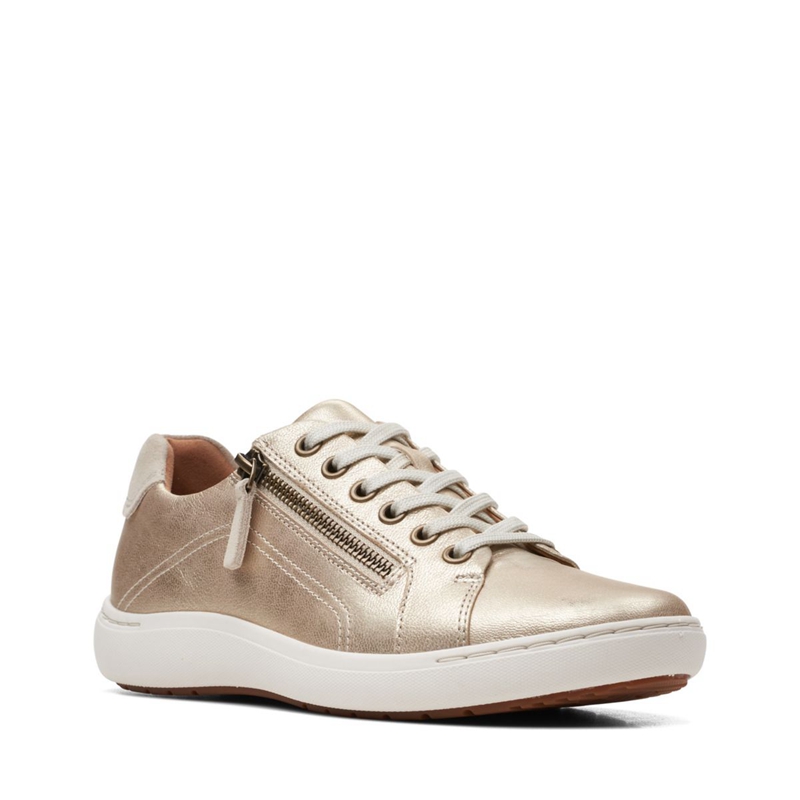 Silver Clarks Nalle Lace Champagne Lea Women's Sneakers | 38105-JVKI