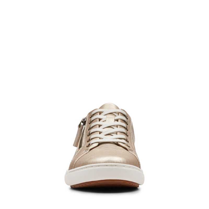 Silver Clarks Nalle Lace Champagne Lea Women's Sneakers | 38105-JVKI