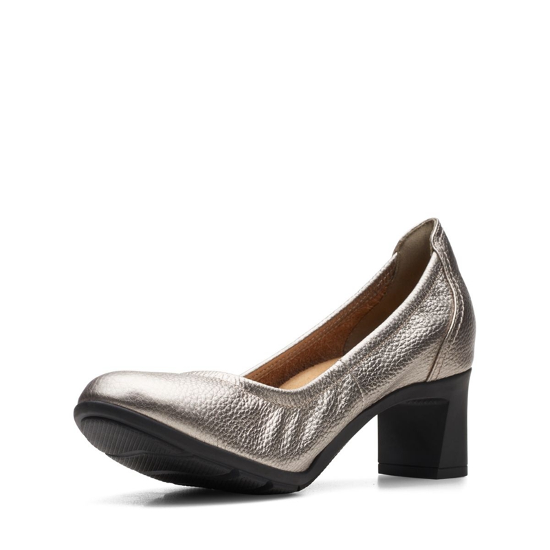 Silver Clarks Neiley Pearl Pewter Women's Pumps | 01864-AXBJ