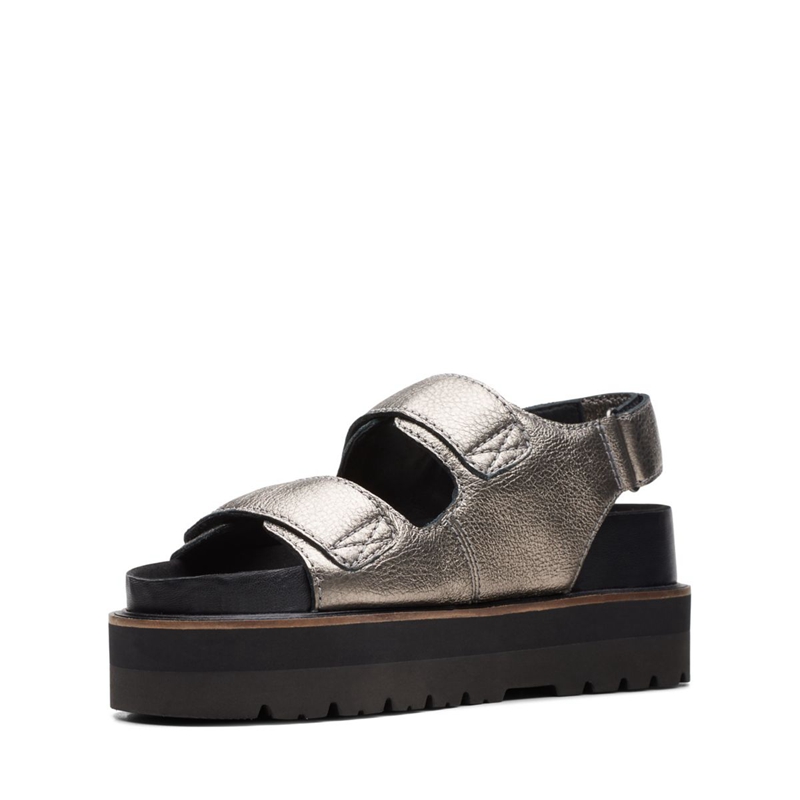 Silver Clarks Orianna Sea Metallic Women's Sandals | 94521-IDZU