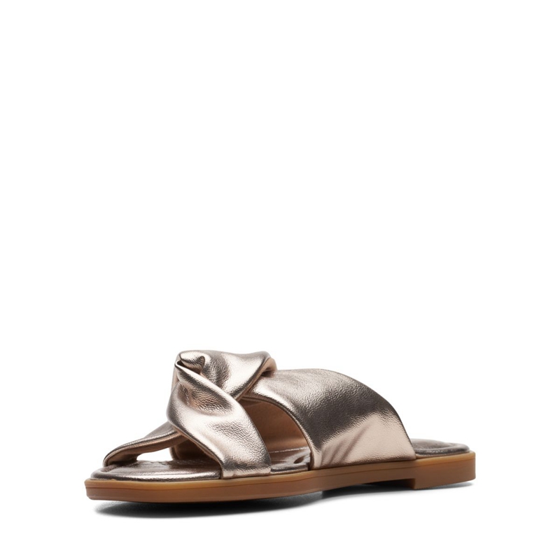 Silver Clarks Reyna Twist Metallic Women's Sandals | 37592-NIAS