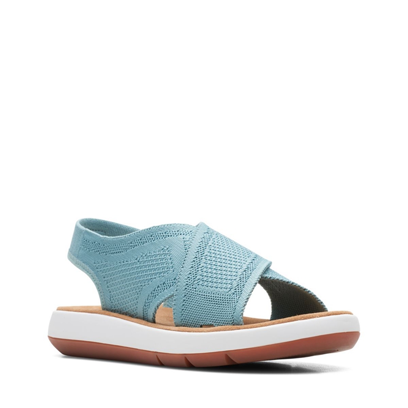 Turquoise Clarks Jemsa Dash Knit Women's Sandals | 68207-ICSX